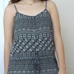 Forever 21 White and Black Patterned Teen Romper